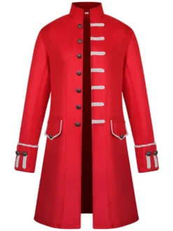 Manteau vintage hommes manteau rétro col montant boutonnière costume uniforme Déguisements Halloween