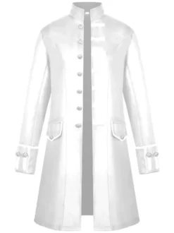 Manteau vintage hommes manteau rétro col montant boutonnière costume uniforme Déguisements Halloween