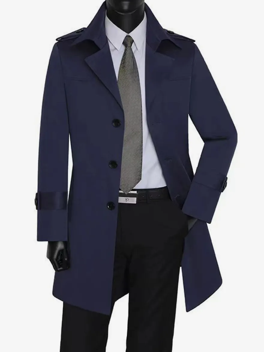Manteaux Costume Hommes Col Rabattu Chic Décontracté Mode