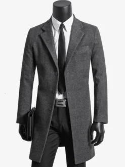 Manteaux Costume hommes Col rabattu Chic Noir Moderne