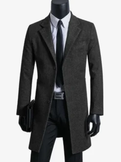Manteaux Costume hommes Col rabattu Chic Noir Moderne