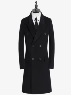 Manteaux Costume Hommes Double Boutonnage Col Rabattu Confortable Gris Moderne