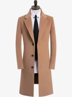 Manteaux Costume pour hommes Col rabattu Décontracté Camel Élégant