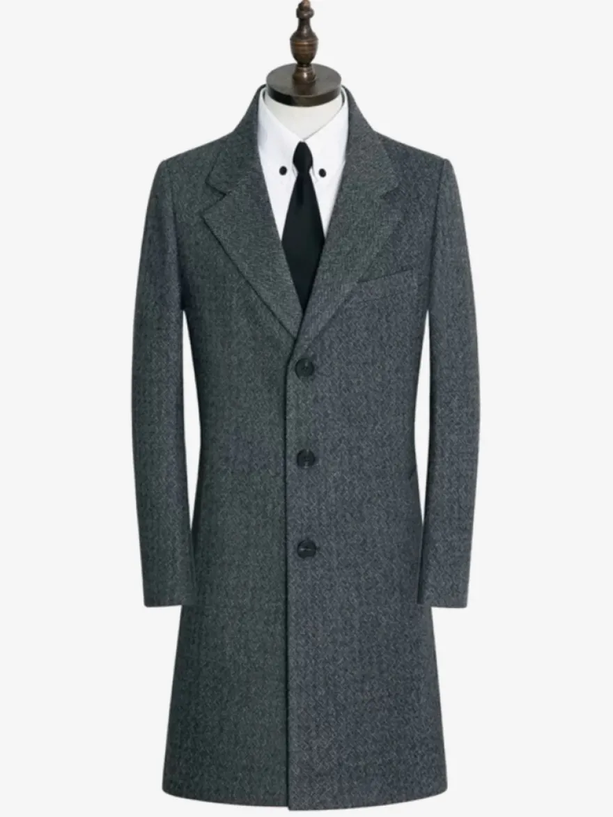 Manteaux Costume pour hommes Col rabattu Chic Gris Beau