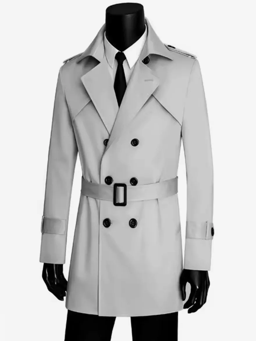 Manteaux Costume Pour Hommes Vintage Décontracté Café Marron Double Boutonnage