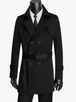 Manteaux Costume Pour Hommes Vintage Décontracté Café Marron Double Boutonnage