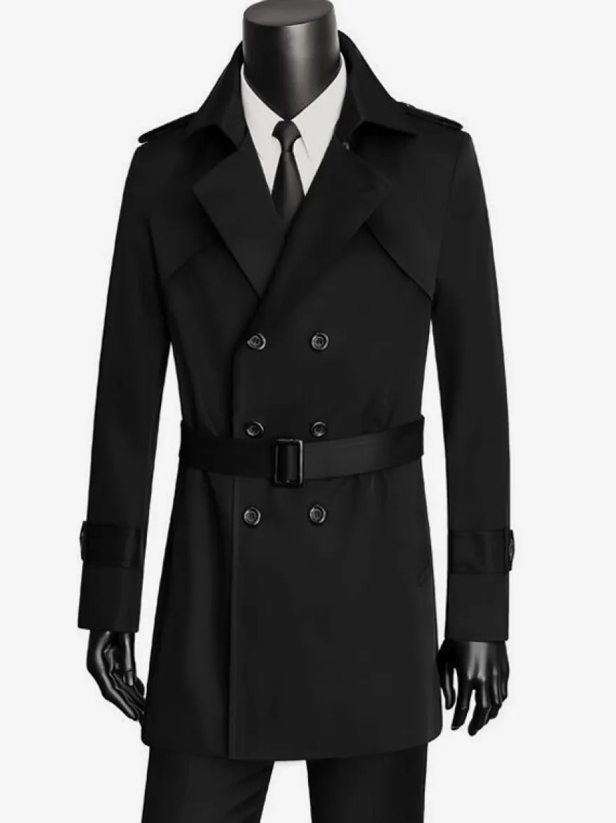 Manteaux Costume Pour Hommes Vintage Décontracté Café Marron Double Boutonnage