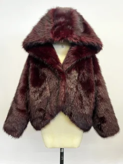 Manteaux en fausse fourrure à capuche coupe asymétrique vestes d'hiver pour femmes 2026