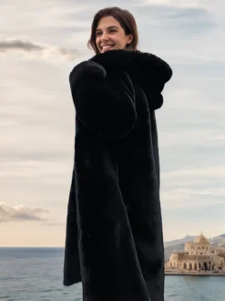 Manteaux en fausse fourrure pour femmes veste longue à capuche veste d'hiver écologique 2026