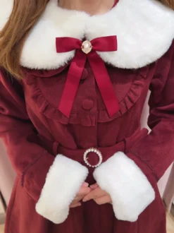 Manteaux gothiques Lolita Manteau noir Volants Nœuds Pardessus Polyester Automne Lolita Vêtements d'extérieur