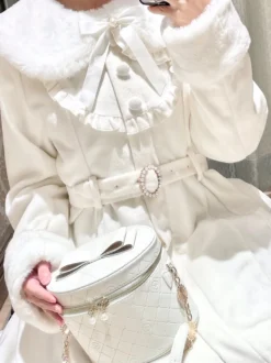 Manteaux gothiques Lolita Manteau noir Volants Nœuds Pardessus Polyester Automne Lolita Vêtements d'extérieur