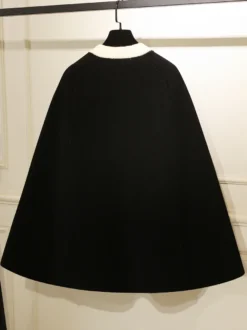 Manteaux gothiques Lolita Manteau rose Nœuds Bloc de couleur Manteau Polyester Hiver Lolita Vêtements d'extérieur