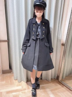 Manteaux gothiques Lolita Manteau pardessus en polyester vert foncé Manteau d'automne Lolita Outwears