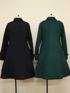 Manteaux gothiques Lolita Manteau pardessus en polyester vert foncé Manteau d'automne Lolita Outwears