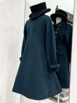Manteaux gothiques Lolita Manteau pardessus en polyester vert foncé Manteau d'automne Lolita Outwears