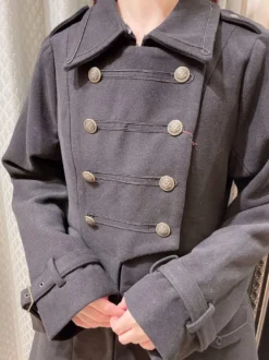 Manteaux gothiques Lolita Manteau pardessus en polyester vert foncé Manteau d'automne Lolita Outwears