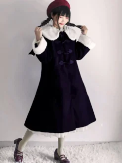 Manteaux Lolita de style ROCOCO Manteau bordeaux Nœuds Manteau Cape Polyester Automne Lolita Vêtements d'extérieur