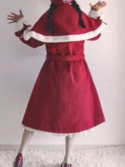 Manteaux Lolita de style ROCOCO Manteau bordeaux Nœuds Manteau Cape Polyester Automne Lolita Vêtements d'extérieur