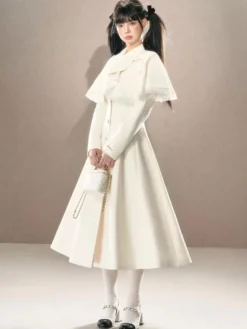 Manteaux Lolita de style ROCOCO ensemble noir nœuds franges cape pardessus polyester vêtements d'extérieur Lolita d'automne