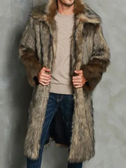 Manteaux pour hommes col roulé oversize chic café brun qualité
