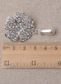 Mariage bijoux strass Set boucle d’oreille perle collier et Bracelet (boucle d’oreille : 5.3 Cm X 3 Cm X 0 5 Cm)