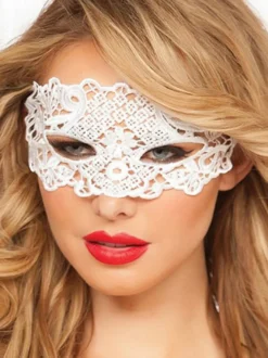 Masque de mascarade pour les yeux pour femmes sexy dentelle blanche