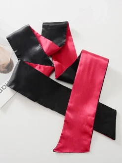 Masque pour les yeux en satin mat rouge pour femme Bandeau pour les yeux en satin de soie