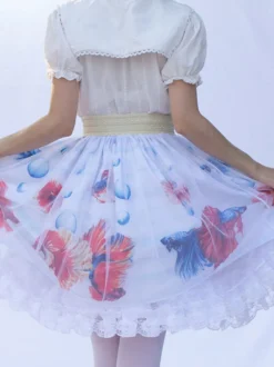 Mignonne Jupe Lolita SK imprimée fleurie à volants