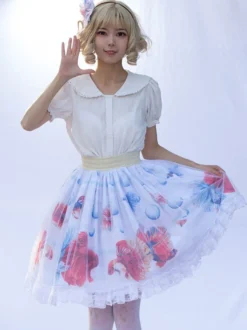Mignonne Jupe Lolita SK imprimée fleurie à volants