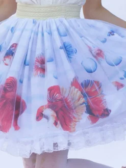 Mignonne Jupe Lolita SK imprimée fleurie à volants