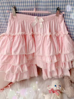 Mignonne Lolita Bloomers Volants Short Lolita Blanc Ample