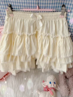 Mignonne Lolita Bloomers Volants Short Lolita Blanc Ample