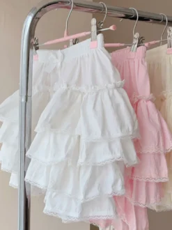 Mignonne Lolita Bloomers Volants Short Lolita Blanc Ample