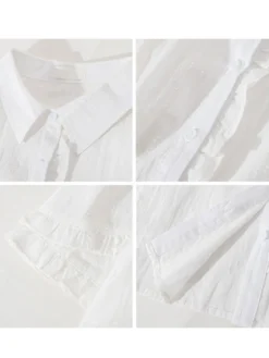 Mignonne Lolita Blouses Blanc Manches Courtes Dentelle Lolita Top Lolita Chemise
