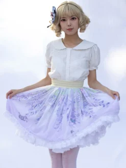 Mignonne Lolita SK Imprimé Fleurie Jupes Lolita À Volants