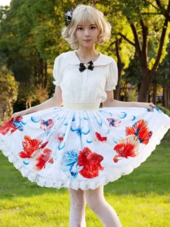 Mignonne Lolita SK Jupes Lolita à imprimé floral à volants