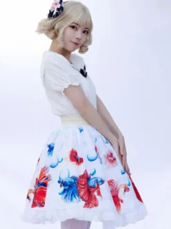 Mignonne Lolita SK Jupes Lolita à imprimé floral à volants