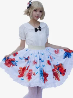 Mignonne Lolita SK Jupes Lolita à imprimé floral à volants
