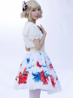 Mignonne Lolita SK Jupes Lolita à imprimé floral à volants