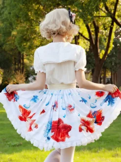 Mignonne Lolita SK Jupes Lolita à imprimé floral à volants