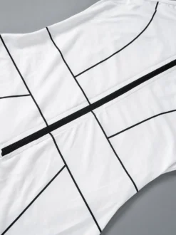 Mini-robe zippée sans manches à col montant pour femme 2026