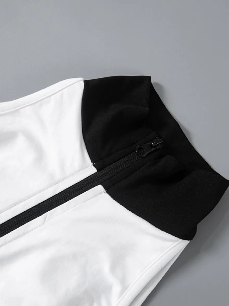 Mini-robe zippée sans manches à col montant pour femme 2026