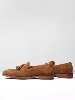 Mocassins bateau en daim pour hommes bout rond chaussures décontractées à enfiler avec pompons