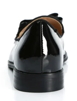 Mocassins belges noirs pour hommes chaussures de marié à bout carré et nœud chaussures de soirée pour mariage