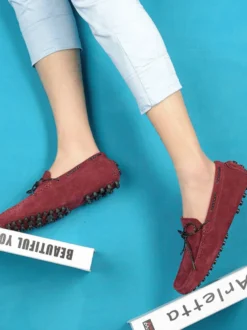 Mocassins belges pour hommes chaussures de conduite en daim à enfiler