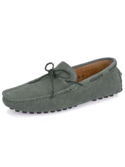 Mocassins belges pour hommes chaussures de conduite en daim à enfiler