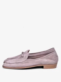 Mocassins belges pour hommes en daim bout rond en cuir à enfiler style rétro décontractés