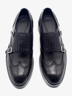 Mocassins à boucle en cuir de vache pour hommes