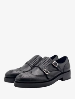 Mocassins à boucle en cuir de vache pour hommes
