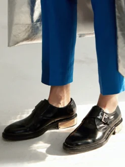 Mocassins à boucle en cuir de vache pour hommes